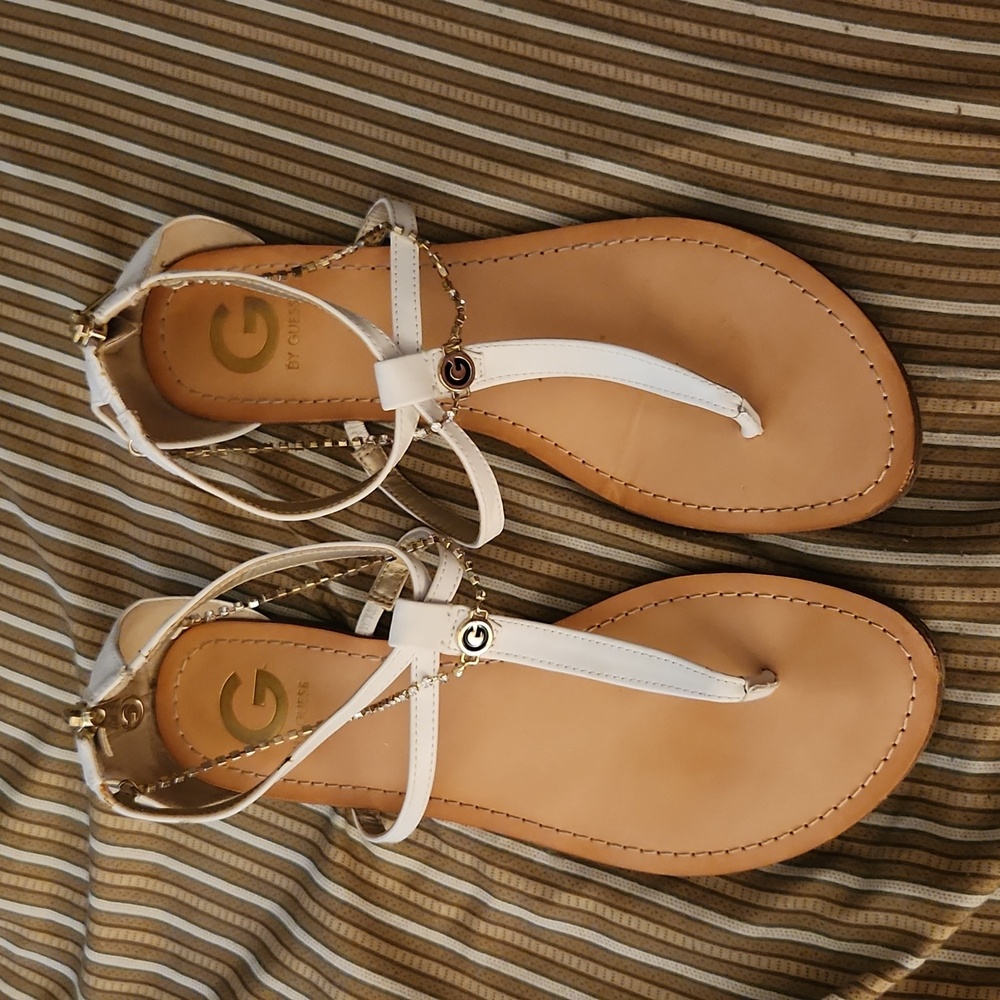 Size 11 Guess White Sandals